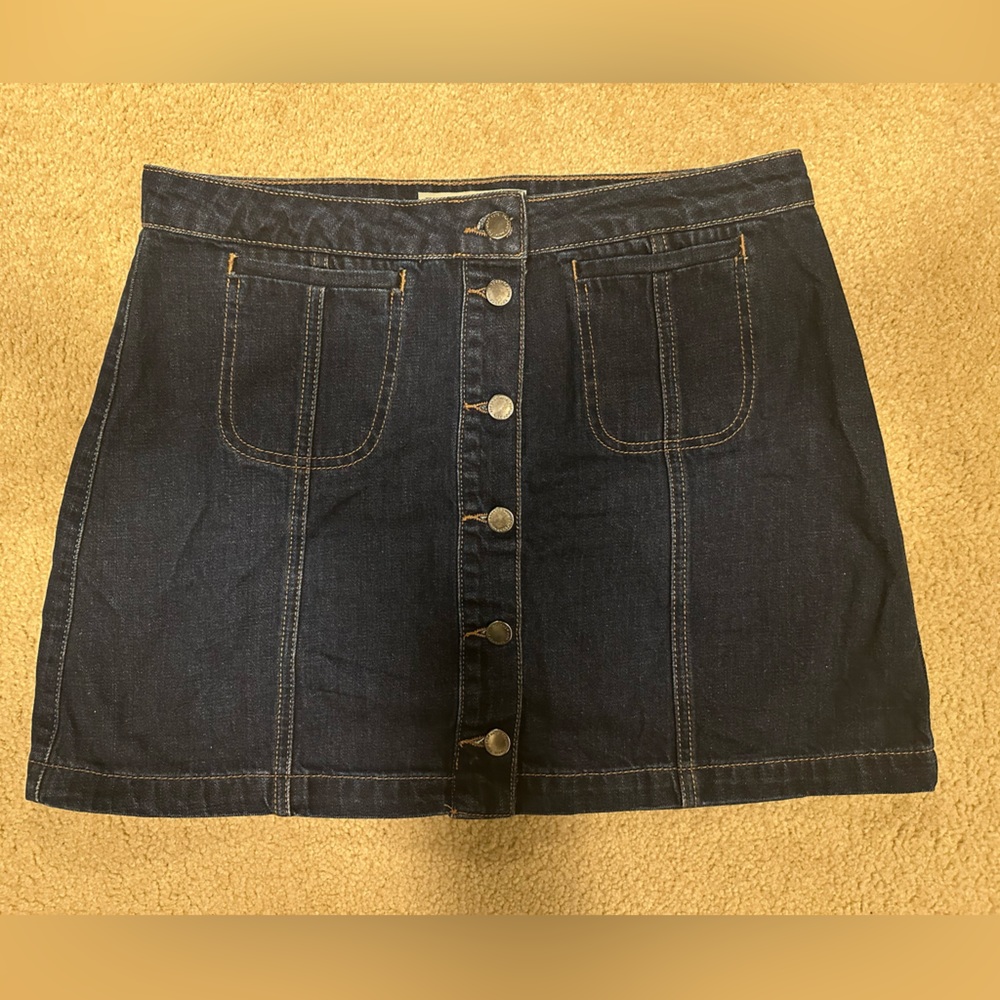 Topshop MOTO Denim Button Up Skirt